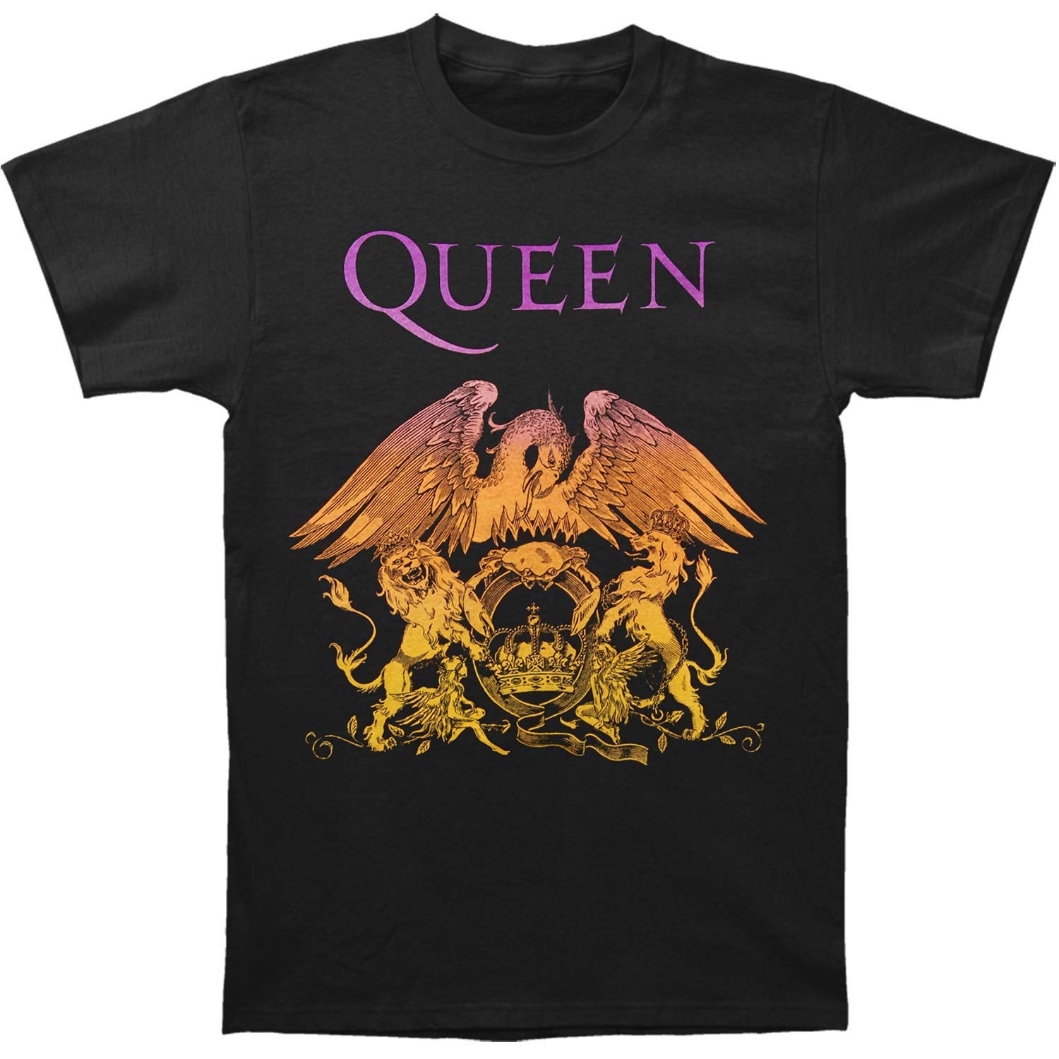 Queen Men's Gradient Crest Slim Fit T-Shirt Black