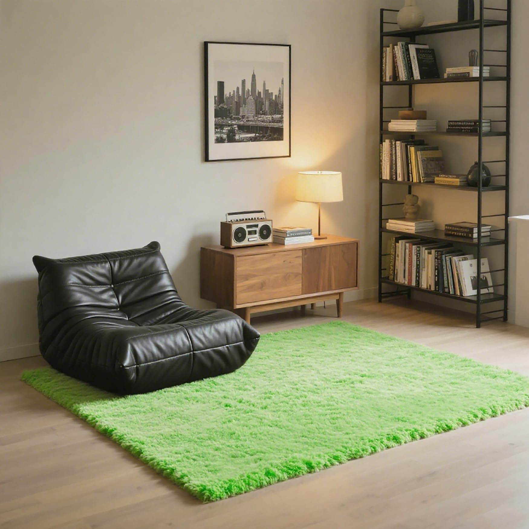 Tapis de salon aspect fourrure doux pour réchauffer une chambre enfant