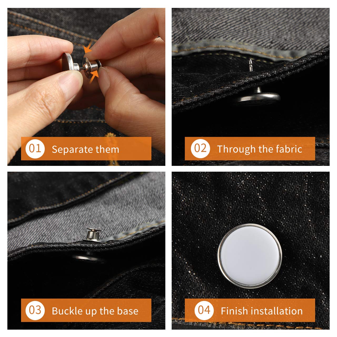 Button Pins for Jeans,Easy to Use and No Tools Require.No Sew Instant