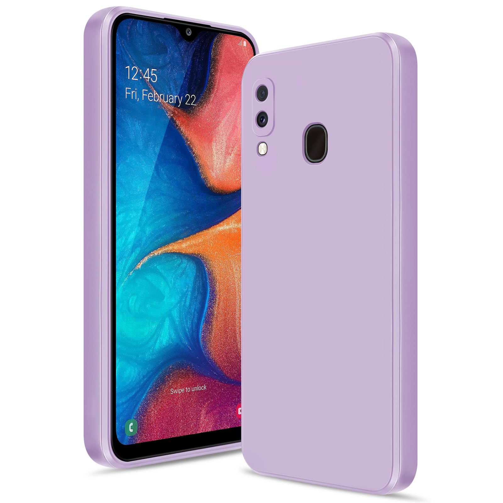 Btstring Hülle für Samsung Galaxy A20E, Helles Lila | Hochwertiges Silikon Case, Ganzkörper Handyhülle, Seidig-Weicher Berühren, Kratzfestes Weiches Mikrofaserfutter