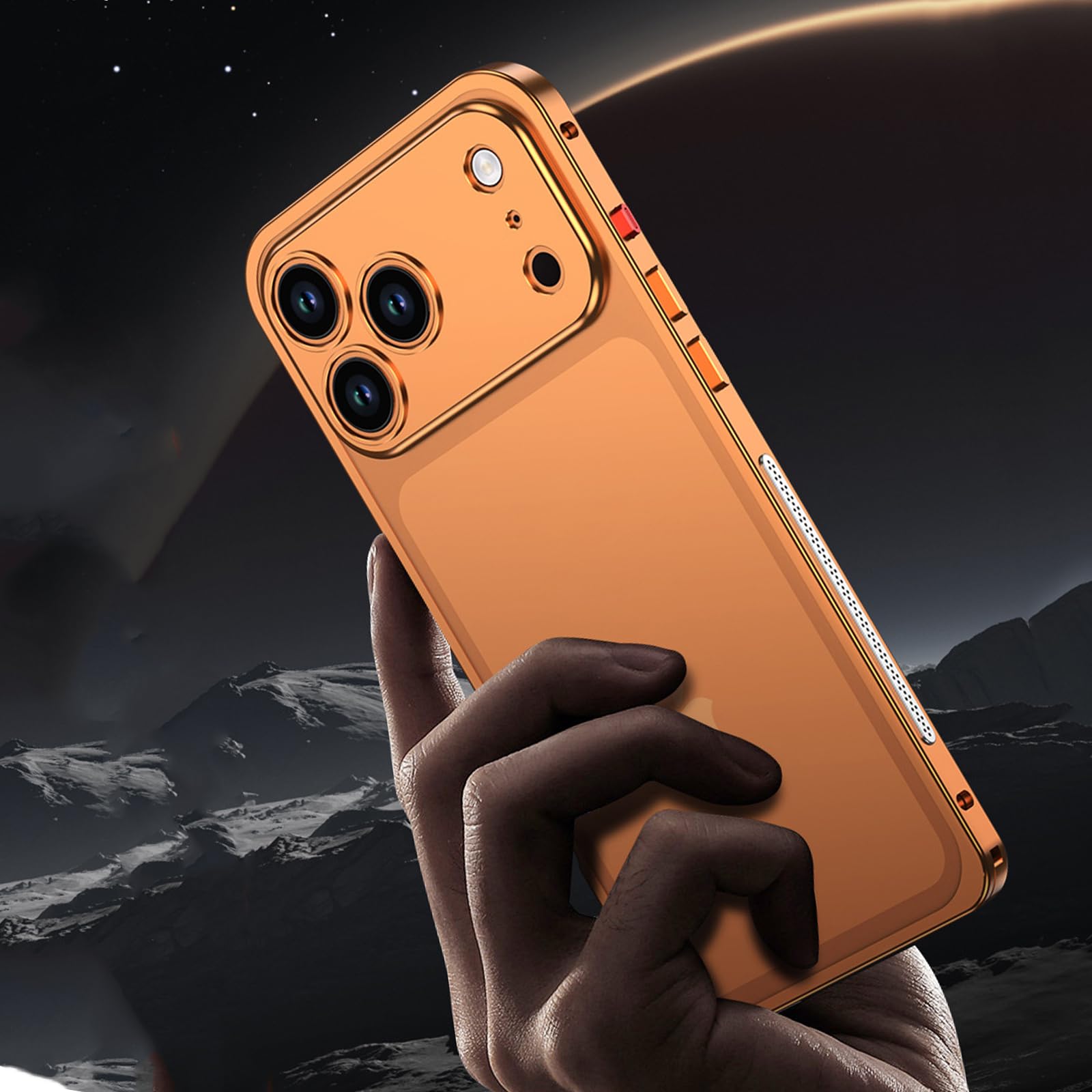 Etui na iPhone'a 17 Pro, elegancka minimalistyczna metalowa ramka, miękka TPU wewnętrzna osłona obiektywu aparatu, ochrona podwyższonej krawędzi, zakłócenia zerowego sygnału, szare