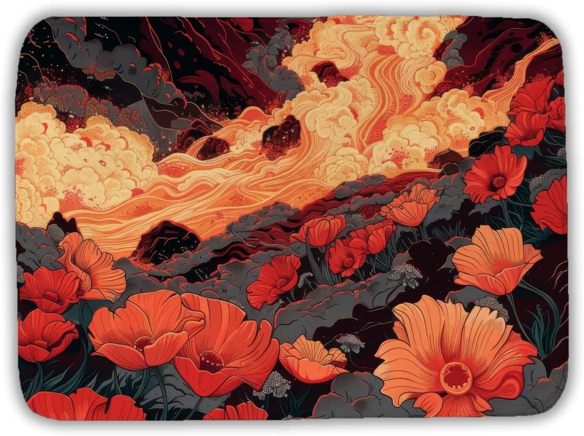 MWW C1BM172432YMMW 17 x 24 in. The Big Burn Red Bath Mat - Stylish Home Decor Accent