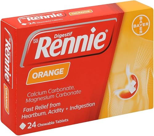 Rennie Orange - 24 Tablets – Relieves Heartburn, Indigestion & Acid Reflux