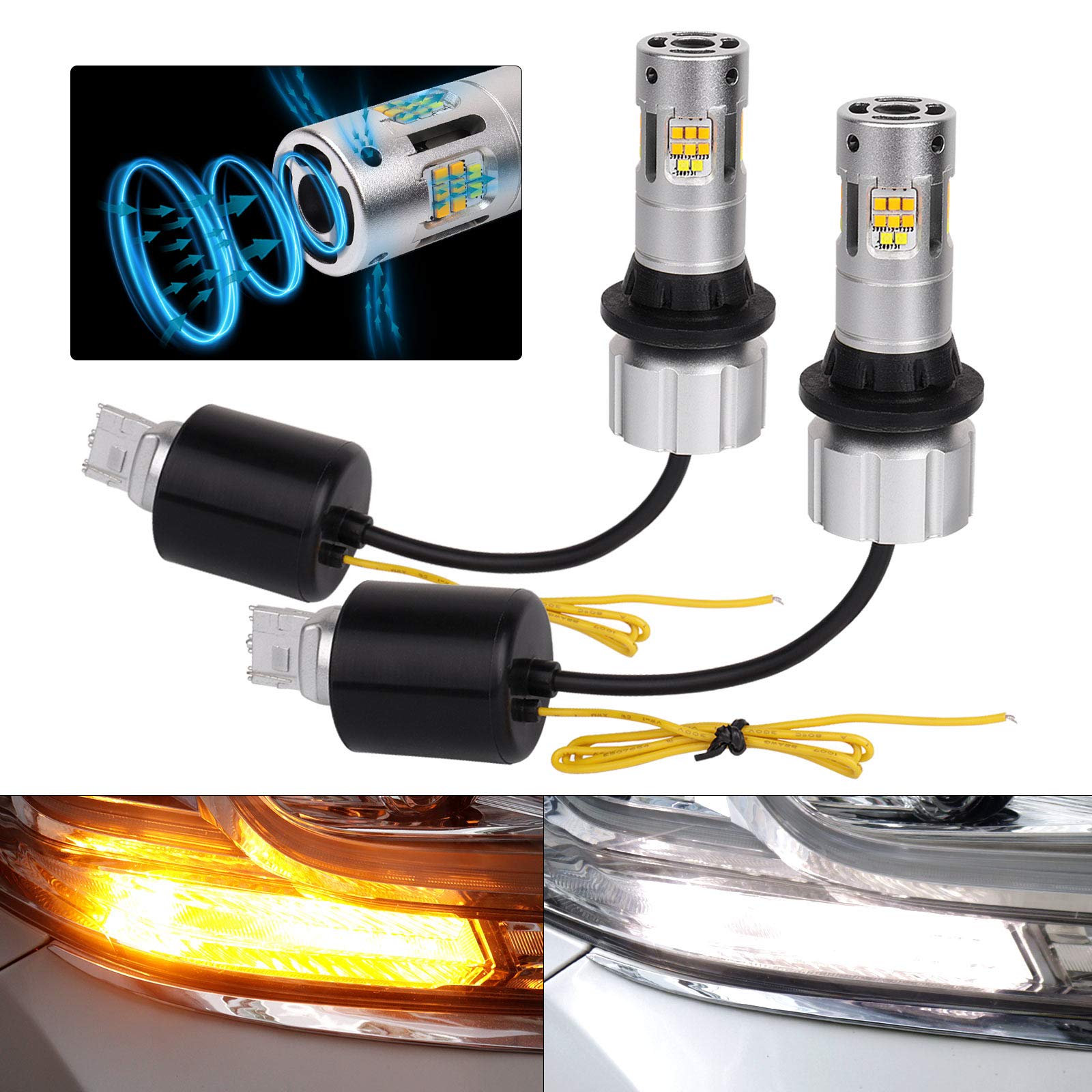 値下げ中【超美品】LEDウィンカーバルブ　T20 4個セット T20 LED ウインカー バルブ 4個セット ハイフラ防止抵抗 車検