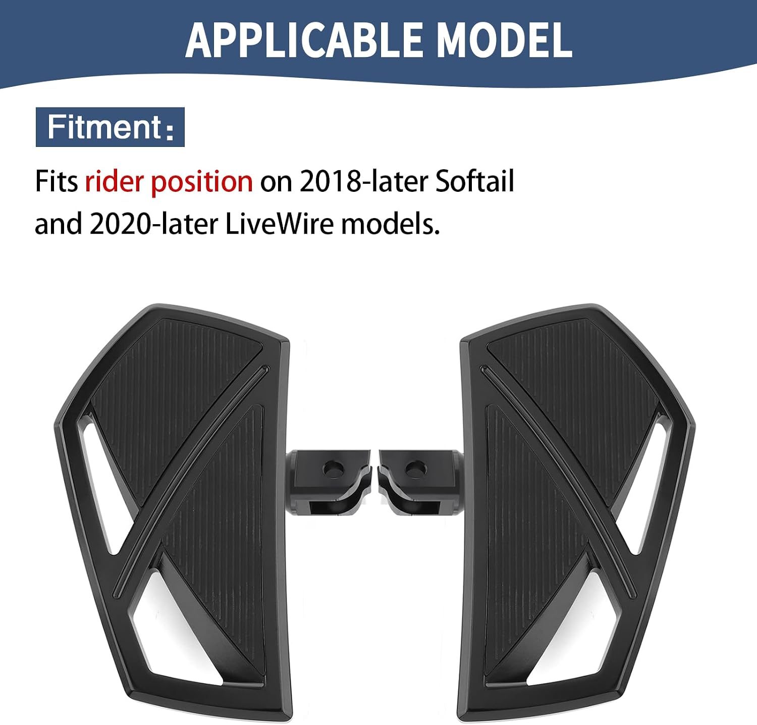 Motorcycle Floorboards Mini Phantom Front Foot Pegs Fit for Harley 2018-2025 Softail Fat Boy FLSB Street Bob FXBB Fat Bob Low Rider S FXLR Breakout FXLRS Softail Slim FLHSC 114 (Black)