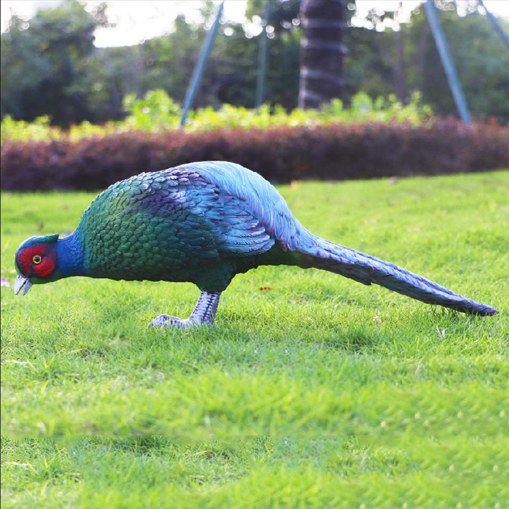 MNUvxzaewf Garden Statues Outdoor Decor Balcony Figurine Simulation Pheasant Sculpture Animal Resin Crafts(51 * 15 * 19cm)