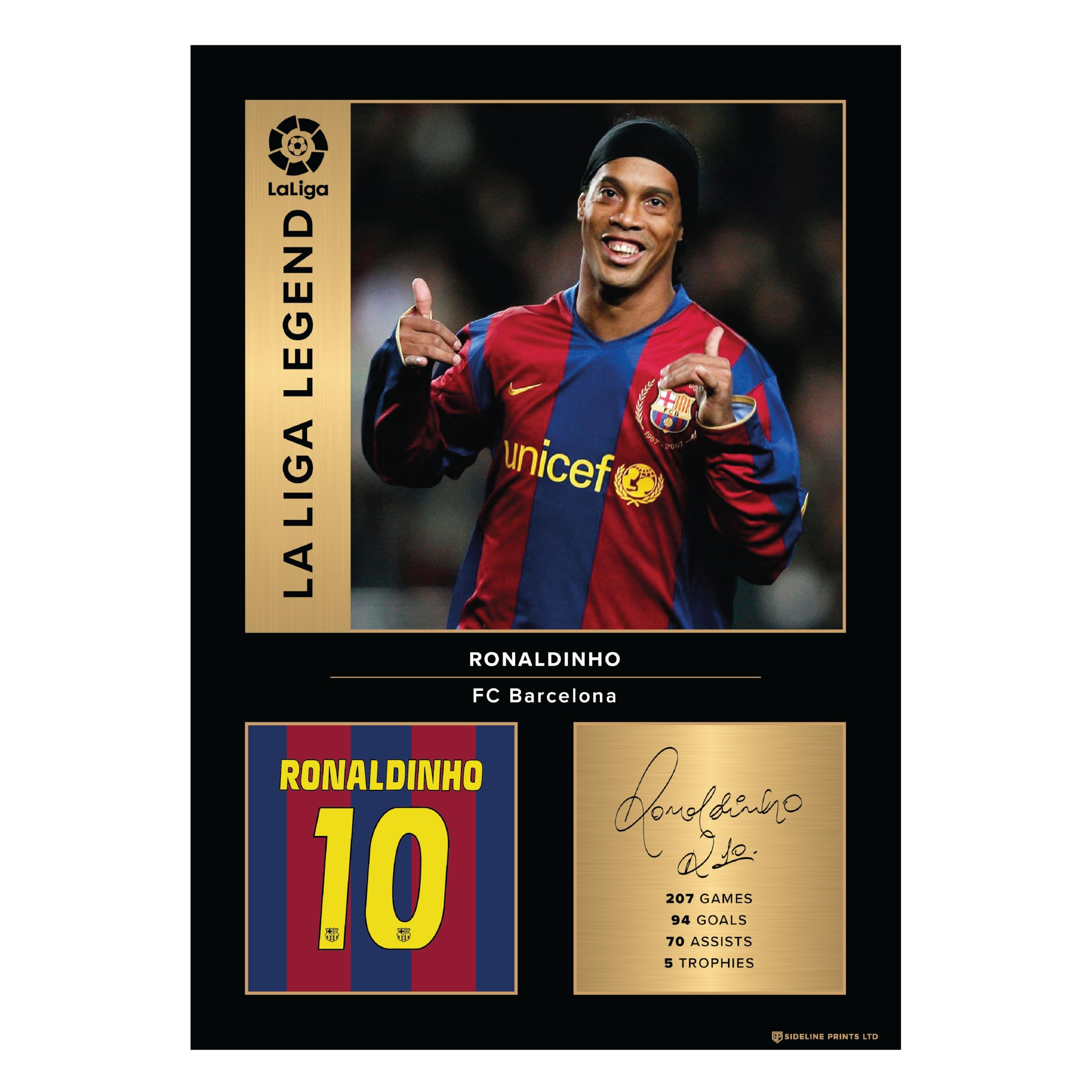 FC Barcelona Legends Set of 3 A4 Prints Bundle - Messi, Ronaldinho & Yamal Signed Style Photo Picture Display Gifts - Image 3