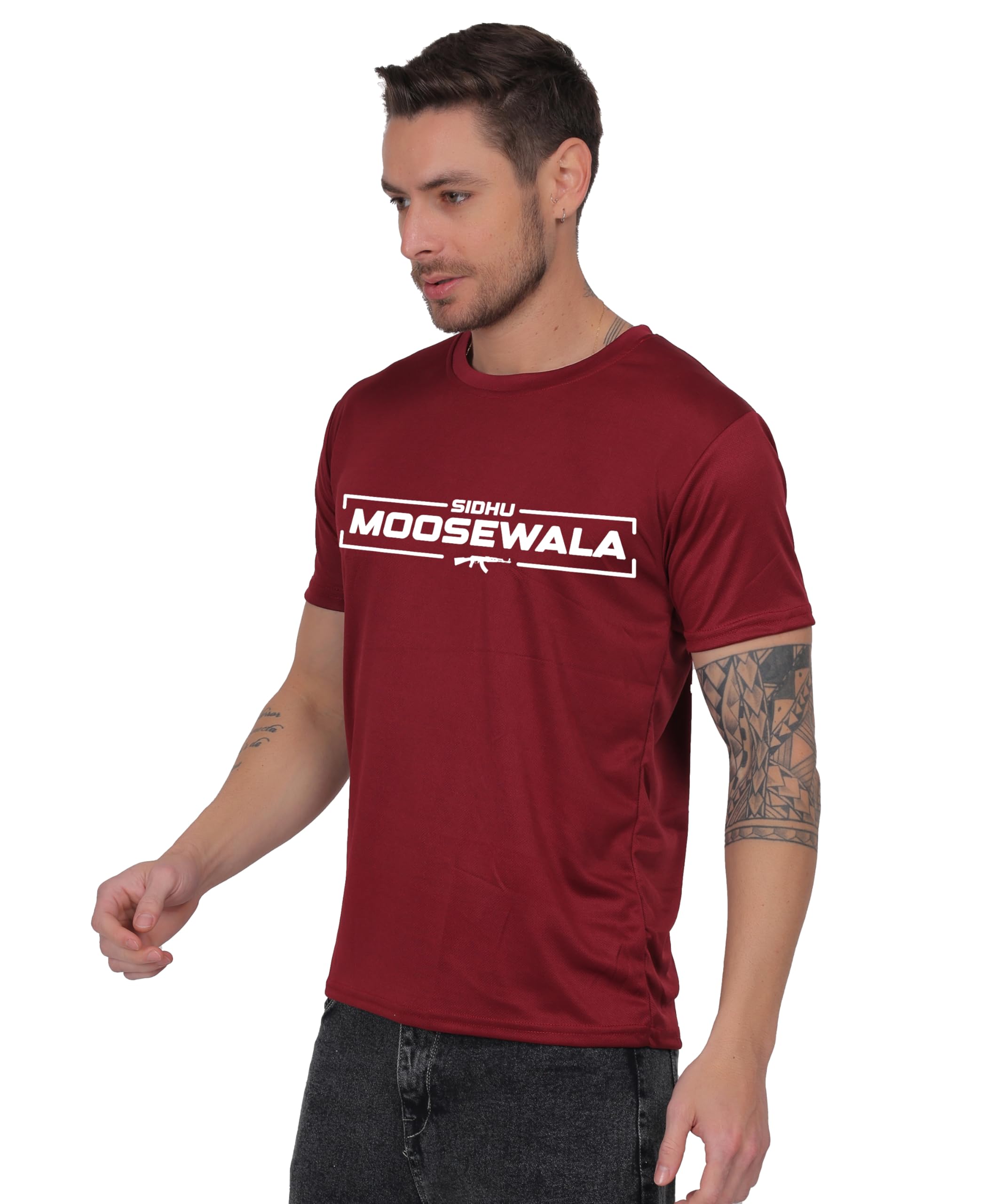 Casual Cotton Printed T-Shirt for Men - Comfortable, Breathable & Stylish Brown-image-12
