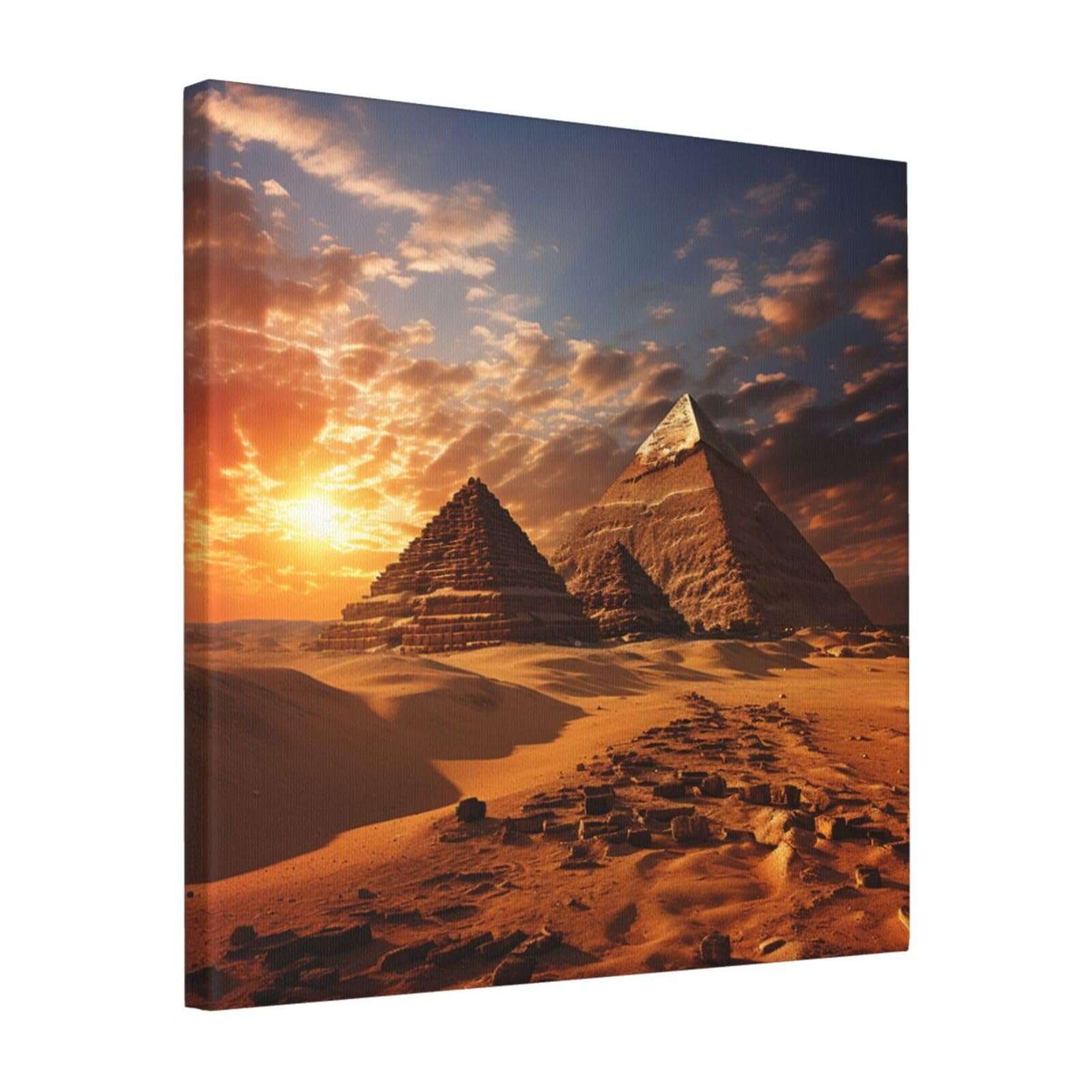 FodPand Egyptian pyramids Canvas Wall Art for Living Room Wall Decor 16"x16" Modern Artwork Painting Pictures Hanging Canvas Prints Aesthetic Wall Art for Bedroom Bathroom Office Wallart Decor
