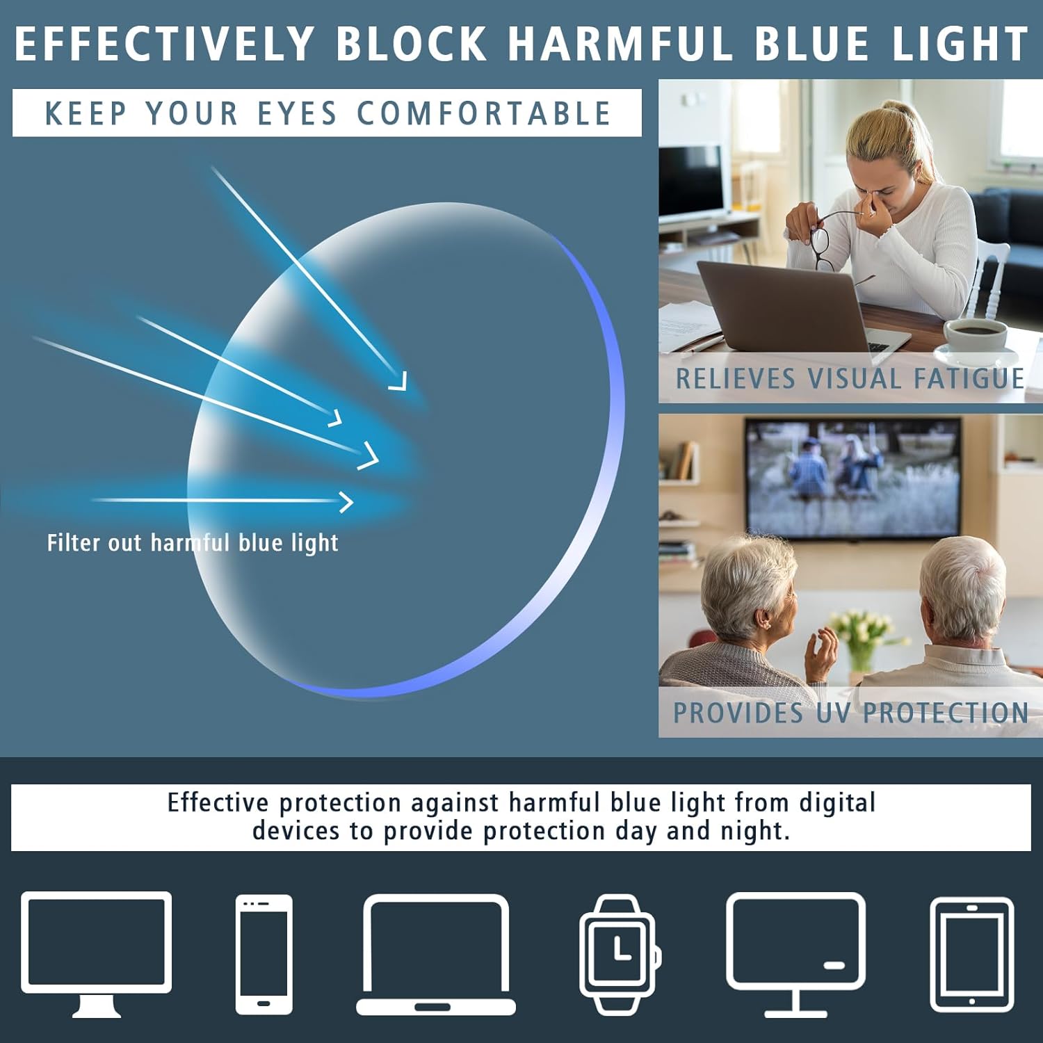 OPTOFENDY Progressive Multifocal Reading Glasses for Women Men, Anti Glare/Eyestrain Blue Light Blocking Computer Readers - Image 5