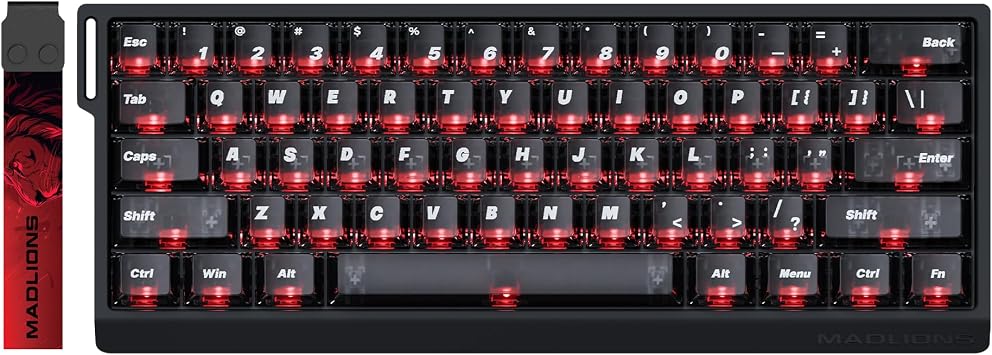 ATKGEAR FGG MAD 60HE Magnetic Gaming Keyboard, 1000Hz Polling Rate, Rapid Trigger Wired Hot-Swap, 61-Key Keyboard, RGB Backlight Black