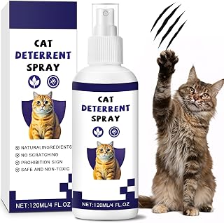 Cat Repellent Spray for Furniture, Natural No Scratch Spray for Cats, Anti-Urine Marking, Cat Deterrent Indoor and Outdoor, Keeps Cats Away from Plants & Sofas, 4 FL.OZ