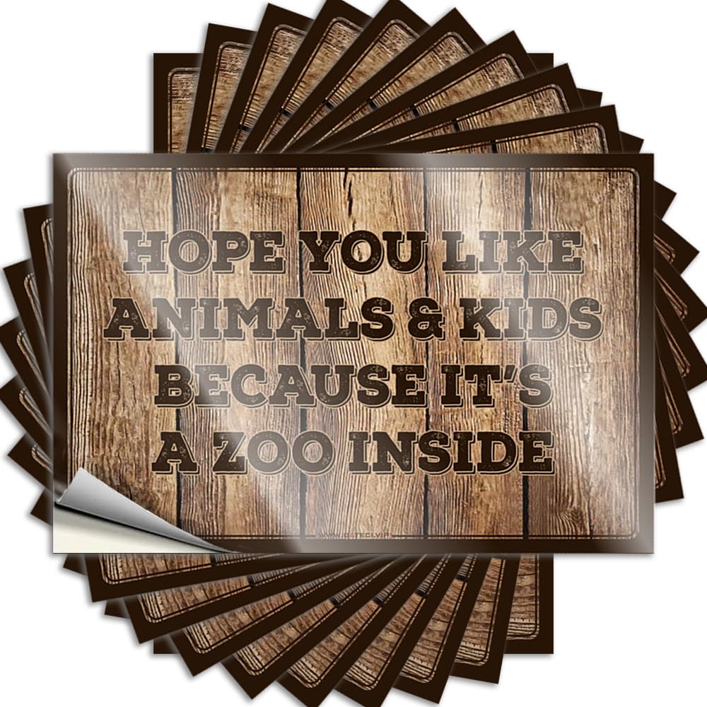 Fzfn Colour Backyard Decor Mini Sticker - Hope You Like Animals And Kids Removable Decal Hat Easy Peel For Diatomaceous(8X12cm)