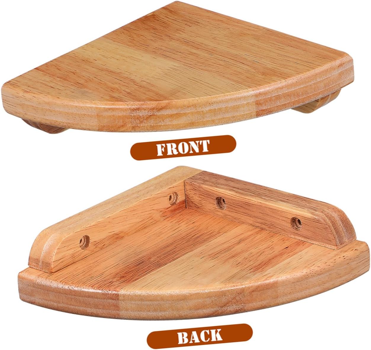 2pcs Wooden Fan-Shaped Corner Shelves Wall Mounted Storage Rack for Living Bedroom Bathroom Organizer Wood Wall-Mounted Shelf