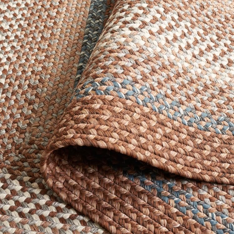 SAFAVIEH Braided IndoorOutdoor Oval Rug 3x5 Brown & Multi BRD313A | 14 Pile Machine Washable Easy Care Polypropylene Fibers Handwoven Oval Rug Patio Entryway product thumbnail 8