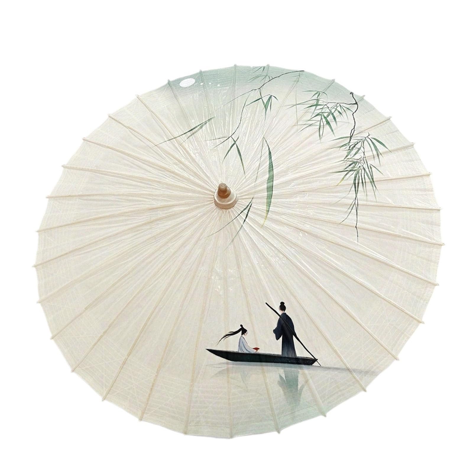 Papierowy Parasol Ręcznie Robione Olej Tungowy Parasol Chiński | Składane Odporne Na Deszcz Ochrona Przed Słońcem Japoński Parasol Do Cheongsam Kempingu Fotografii(Half,120cm,T)