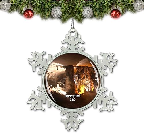 Springfield Fantastic Caverns Missouri USA - Adorno de Navidad para árbol de Navidad, regalo de recuerdo de metal de cristal