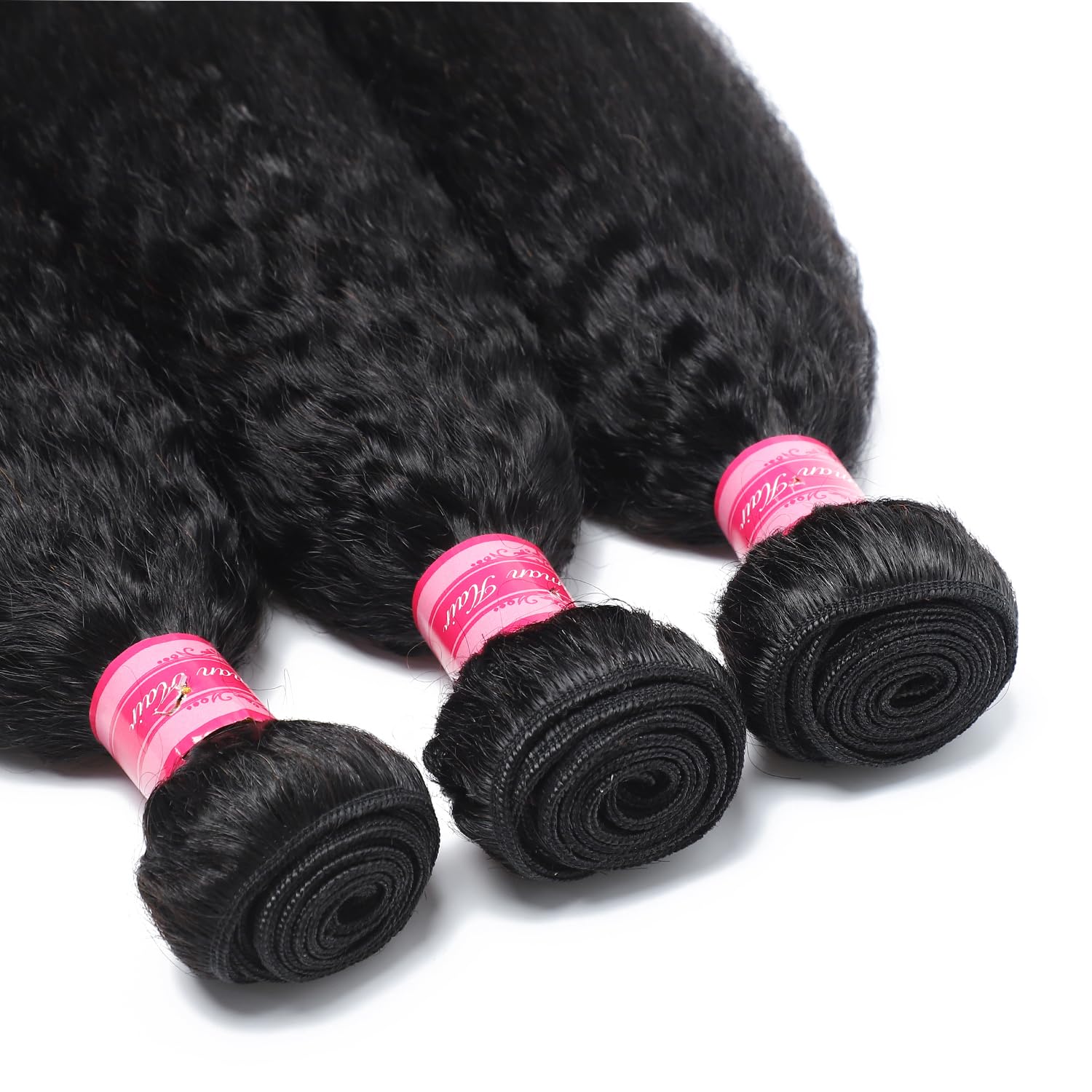 3 Bundle Human Hair Extensions 12-24 Inch Kinky Straight Weave Amazon.com : Releek 3 Bundles Human Hair Kinky Straight 24  main image 2