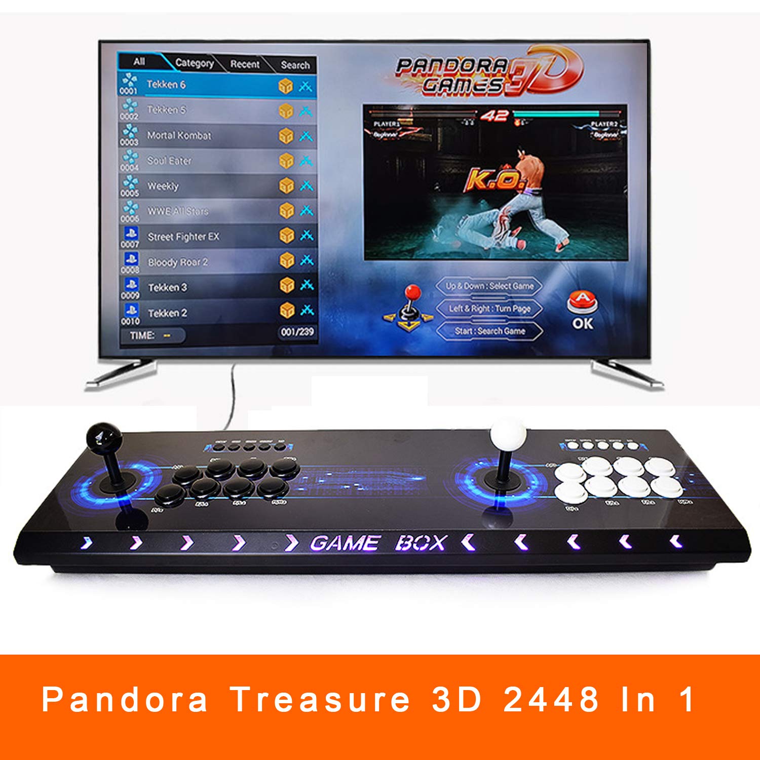 Buy Plug & Play Video Games Machine Arcade Console 8 Button Colorful