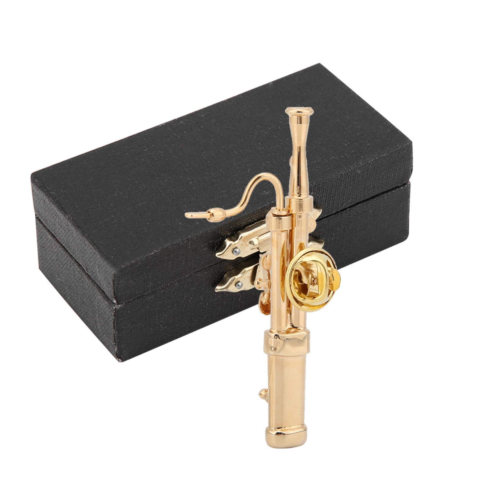 Zilveren Fluit Broche Miniatuur Muziekinstrument Revers Broche Pin Met Rood Fluweel Bekleed Instrument Geval