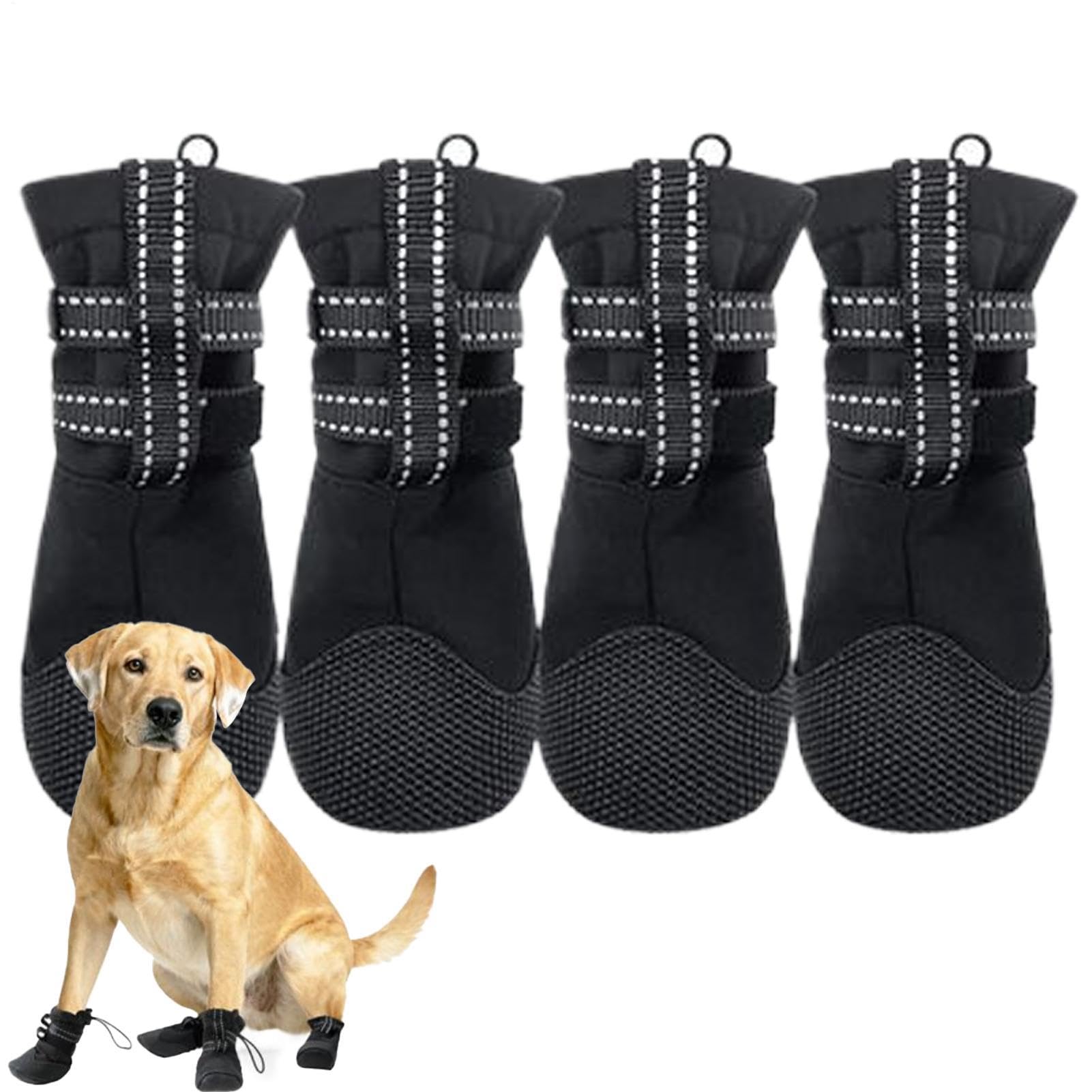 Scarpe per cani | 4 pezzi antiscivolo per animali domestici – protezione anti-leccare antiscivolo per animali domestici, per escursioni, passeggiate, , pioggia, inverno, neve