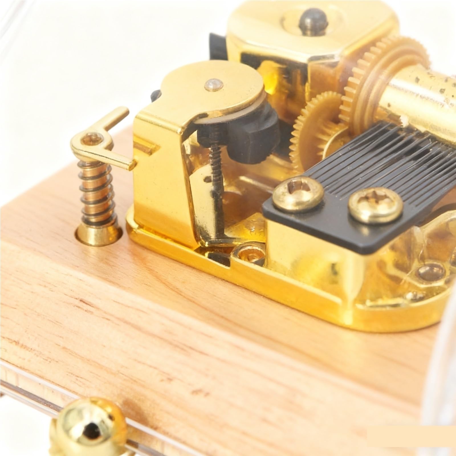 Caja De Música Decorativa Fonógrafo De Cuerda Madera Transparente Y Multifuncional Recuerdo Musical(2pieces)