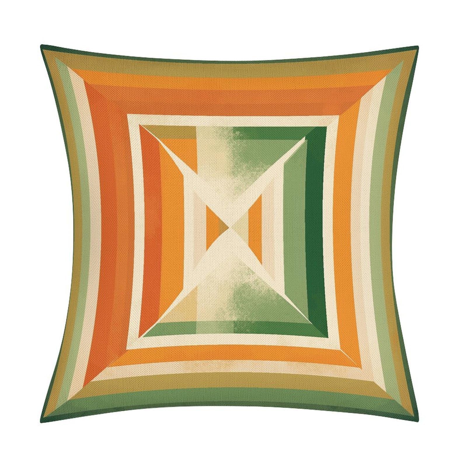 FekiLoot Square Pattern Throw Pillow Cover Soft Square Cushion Case Farmhouse Cushion Cover Decorative Pillow Cover Modern Pillowcase for Sofa Living Room Bed Home Decor 18x18 Inch