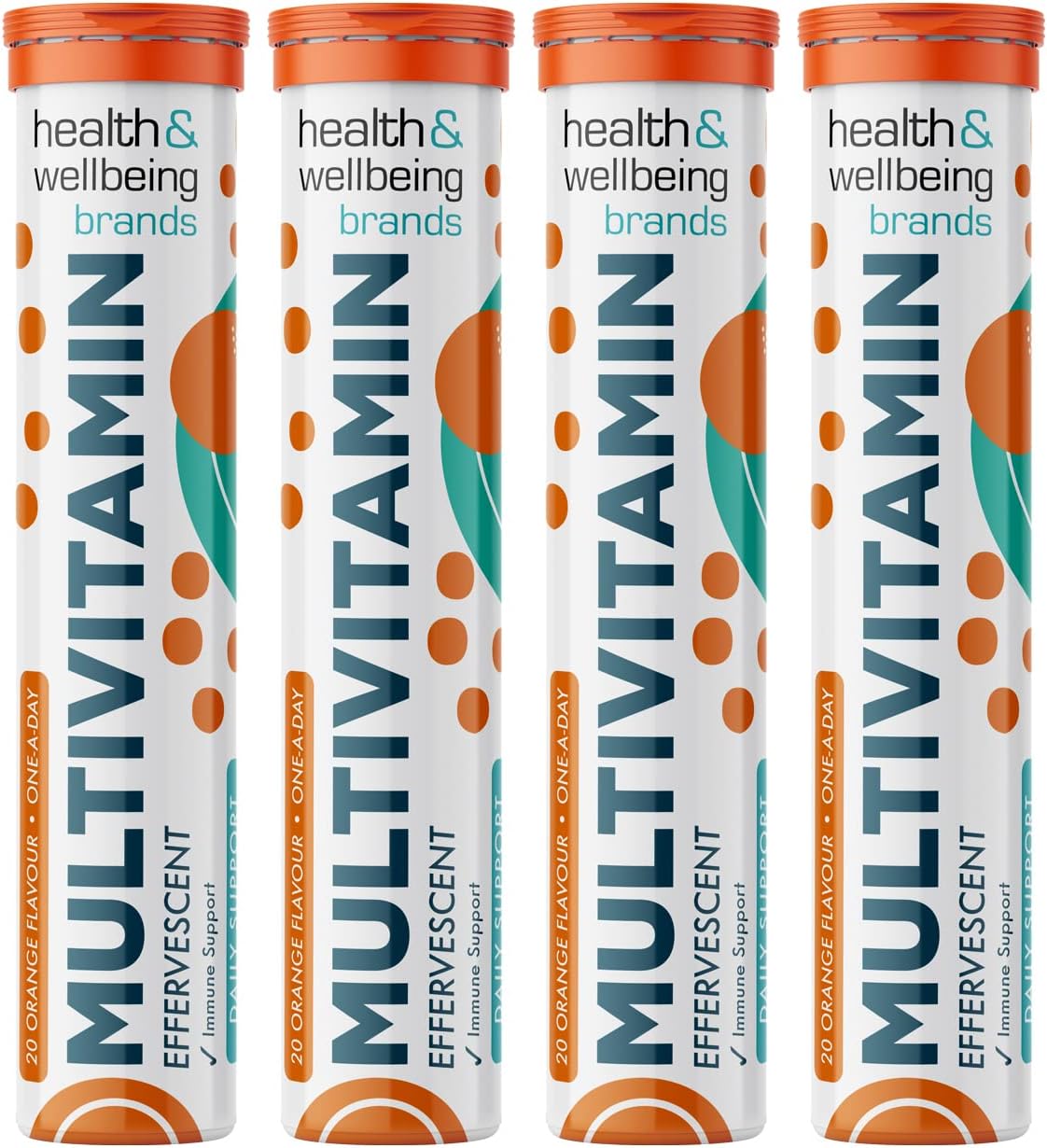Effervescent Multivitamins - High Strength Multivitamin Tablets - Complete One a Day Supplements for Men & Women - 20 Per Tube (Pack of 4)