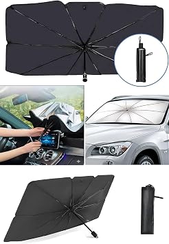 DUFFA Katlanabilir Ara   i  n Cam G ne li i Araba  emsiye G ne lik Torpido Koruyucu G ne lik Oto G ne   emsiyesi UV I n Engelleyici Universal/T m Ara lara Uyumlu Deri K l fl  140 cm x 78 cm