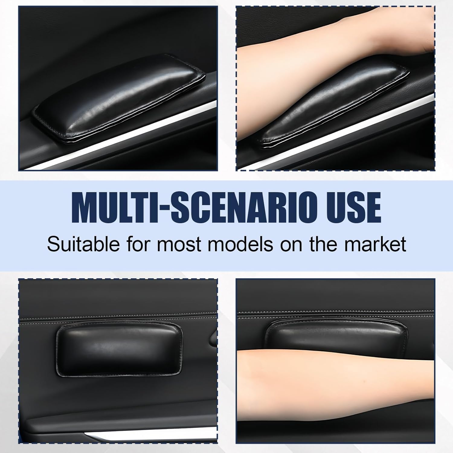Elvana Universal Car Console Knee Pads 2-Pack – Self-Adhesive Leather Leg Cushions & Door Armrest Pads | Driving Comfort Support for All Cars 3