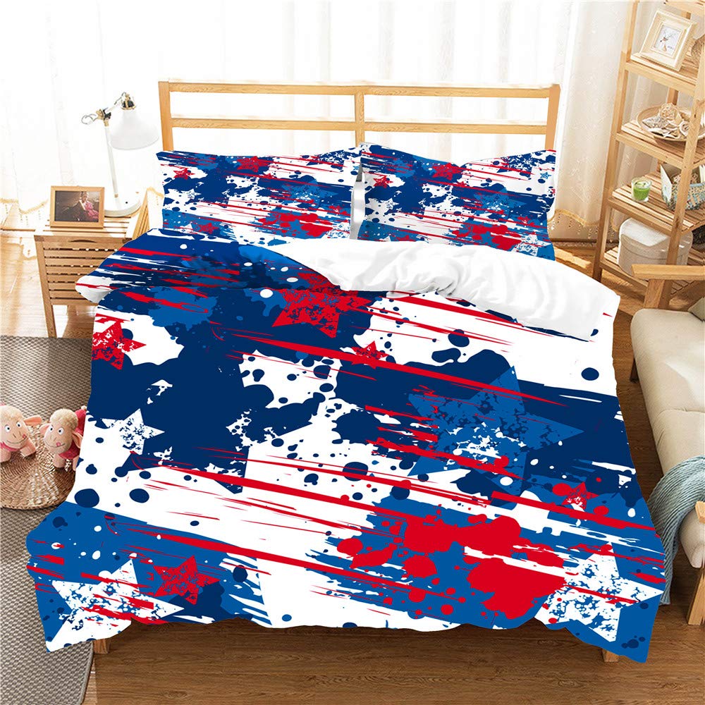 Housse de couette anti-allergie microfibre douce motif Étoiles