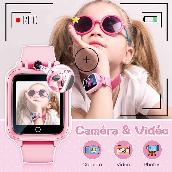 Awatty Montre Intelligente, Jouet Enfant 3 4 5 6 7 8 9 10 11 12 Ans, Caméra Rotative à 90°, 14 Jeux, Montre Connectée Garçon, Jeux Cadeaux Grands Fille Garçon - 2