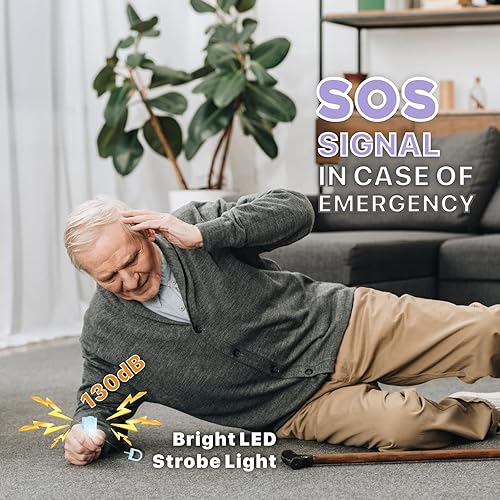 Miniatura 3 de Alarma personal de sonido seguro, paquete de 2 llaveros de alarma de seguridad de emergencia de 130 dB con luz LED estroboscópica, sirena de