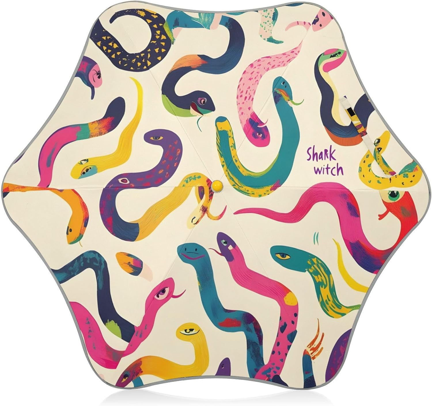 ODAWA Kid Umbrellas Colorful Snakes Multicolor J Handle Golf Umbrella, Kids Stick Umbrella Upf50