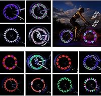 Vista 1 de DAWAY Luces LED para ruedas de bicicleta - A12 Luz impermeable genial para neumáticos de bicicleta, luces de radios de seguridad para niños, niñas