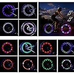 DAWAY A12+ LED Bike Wheel Lights for Night Riding, Waterproof Safety Bicycle Spoke Lights with Batteries Included, Bright Bike Accessories Gifts for Kids Adults, 30 Fun Patterns Change, 2-Tire Pack