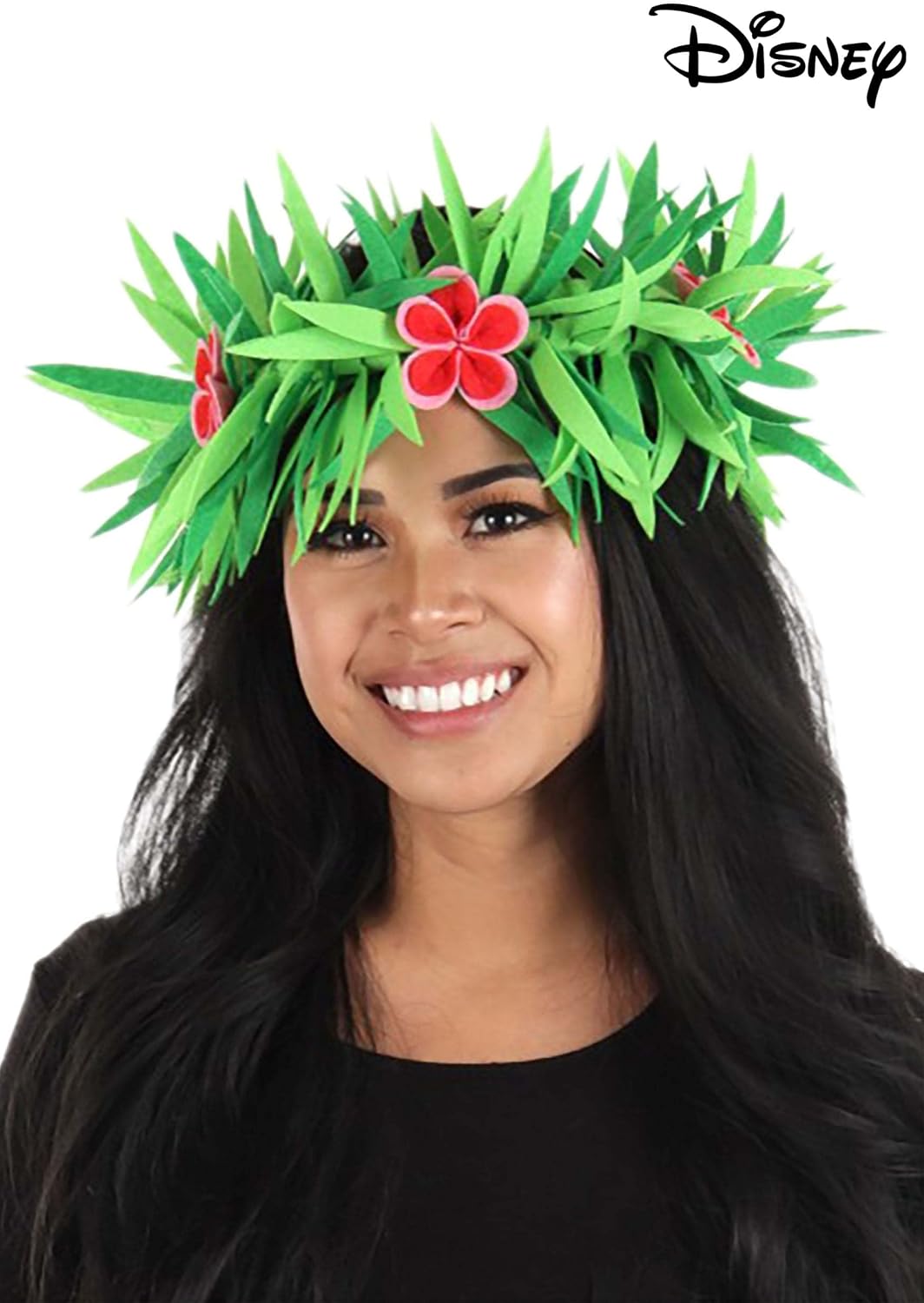 Disney Moana Costume Flower Headband - Floral Lei Crown with Fabric Leaves & Blossoms - Officially Licensed