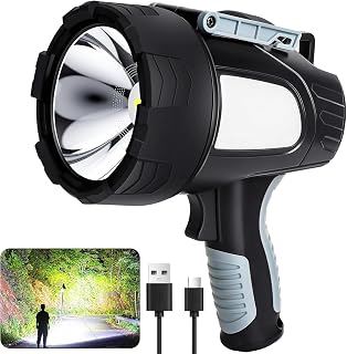 crazybrace Rechargeable Spotlight Flashlight, 99,000 Lumen Super Bright Led