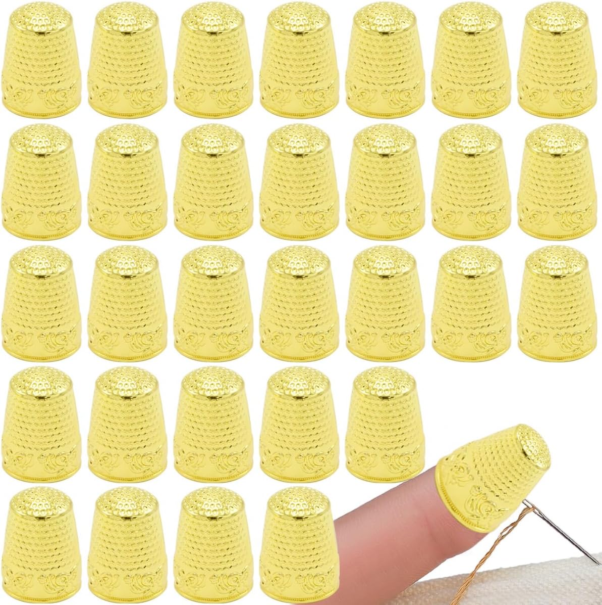 30 PCS Sewing Thimble Fingertip Protectors Finger Protector with Anti-Slip Function Fingers Shield Thumb Thimble Sewings Quilting Craft Accessories for Hand Embroidery Quilting Accessories DIY Tools
