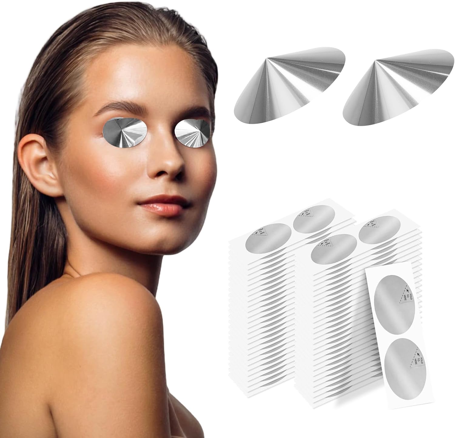 Tanning Bed Eye Protection - Eye Stickers for Tanning, UVA/UVB Protection, 100% See-Through, Strap-Free, Golden 100-Pair