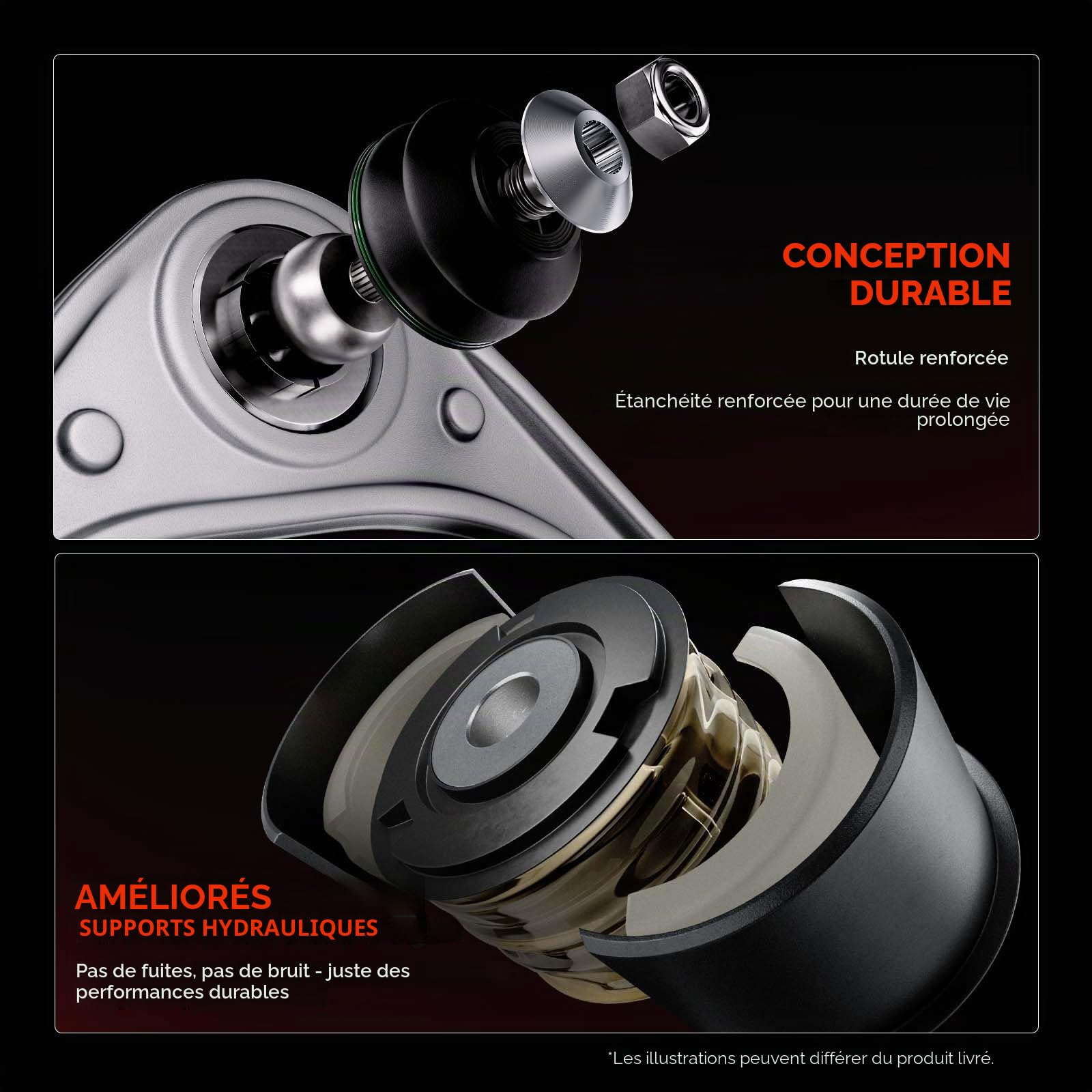 Frankberg 2 bras de suspension avant gauchedroit 3521V4, 1643189280 | Compatible avec: DS5, DS5 KF, RCZ