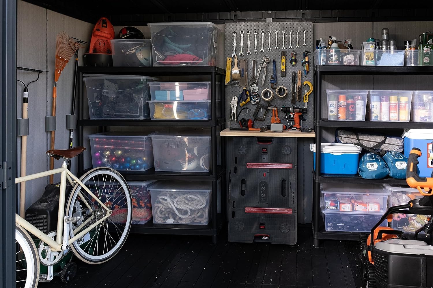 Keter Artisan 117 Shed Interior Storage Organization