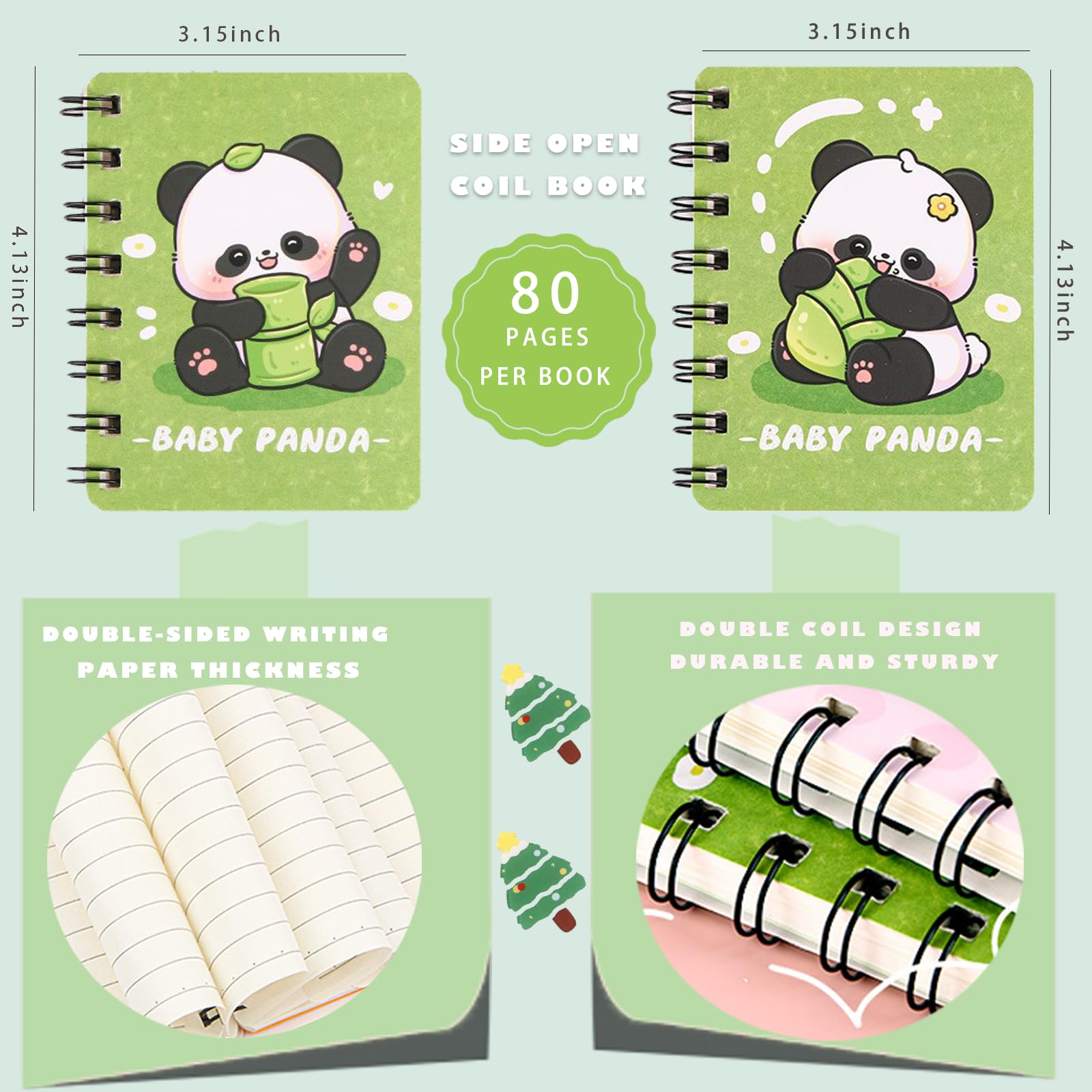 Generico Adorabile Set Scuola Panda - Kit Materiale Didattico per Scuola Primaria,Righello Portachiavi Astuccio Adesivi Per Studenti Ragazze E Ragazzi