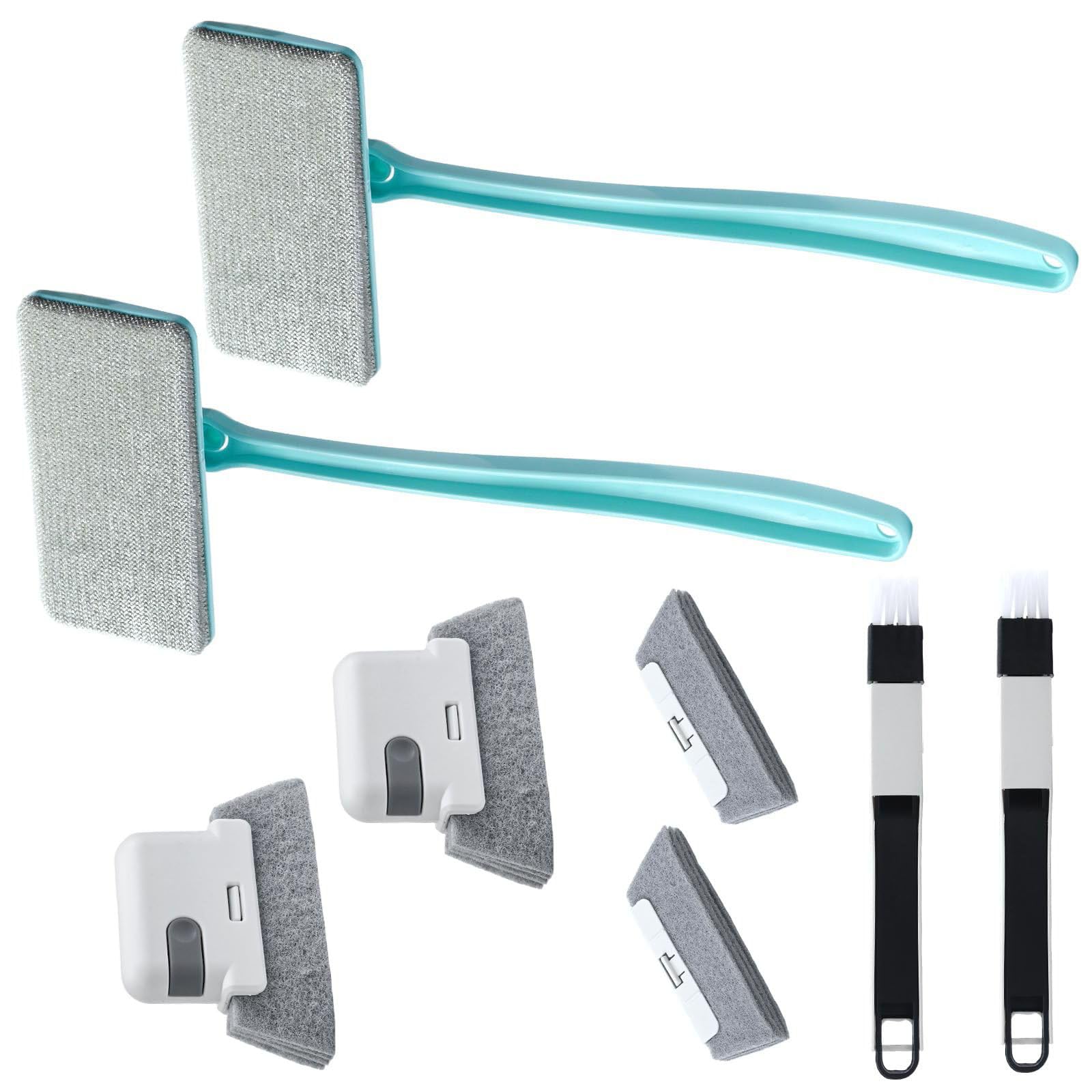 HDOYTXXM Recyclable Window Track Cleanser Set of 8 Detachable Brush Executives Long Handle Efficient Screen Collector Dustpan Tool Window Rut Brush with Collector