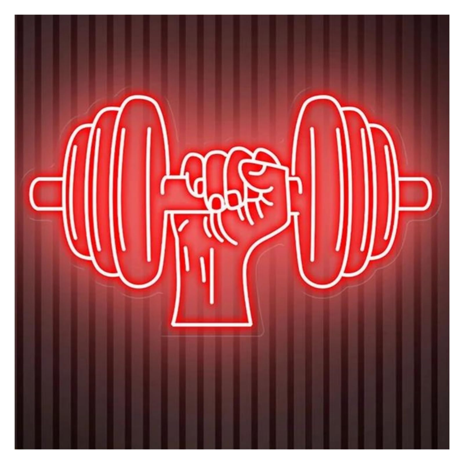 Lemst C Signs Lamp Dumbell Neon Sign Lifting Dumbbells Light Home Gym Room Sign Fitness Wall Art Decor Neon Light 21Cmx40cm(C)