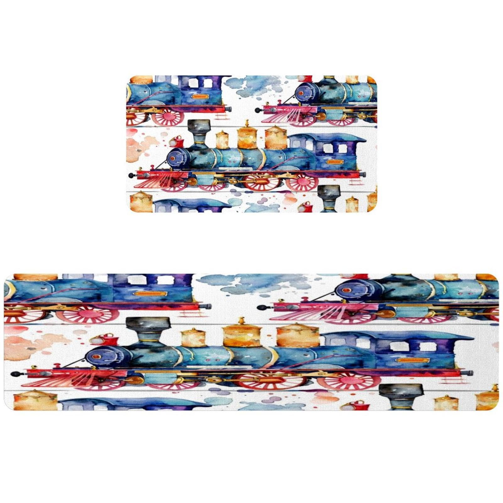 Alfombrillas de pasillo y cocina retro juego de 2 tapetes decorativos para cuarto de lavado
