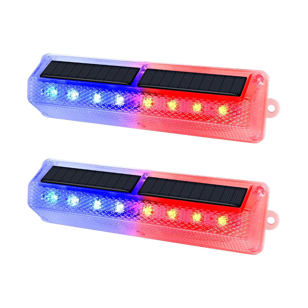 Aolyty Solar Warning Light, Bright Red and Blue Light Flashing Alternately