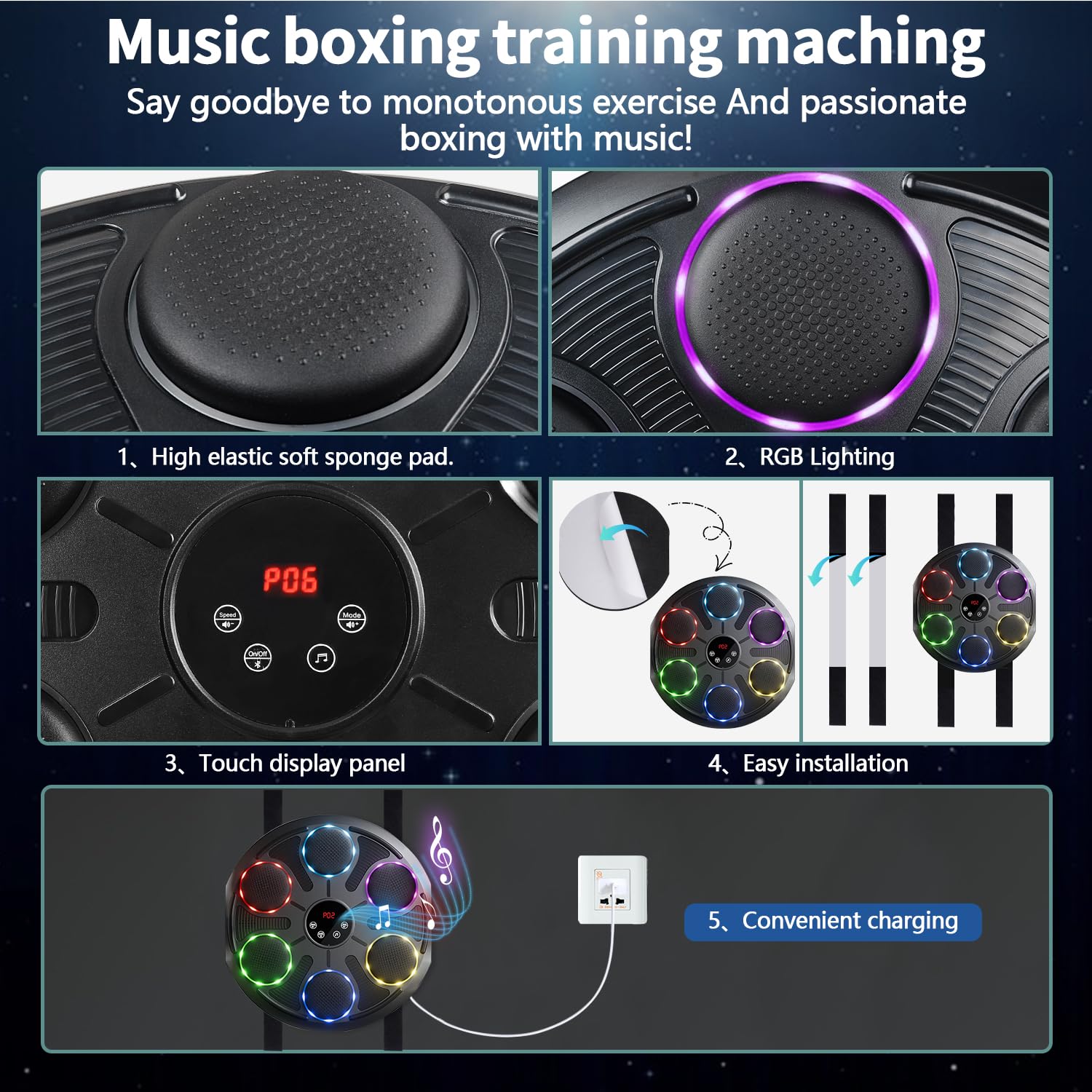 Machine de Boxe Musicale - HAUTSTORE - Modèle Amélioré - Bluetooth