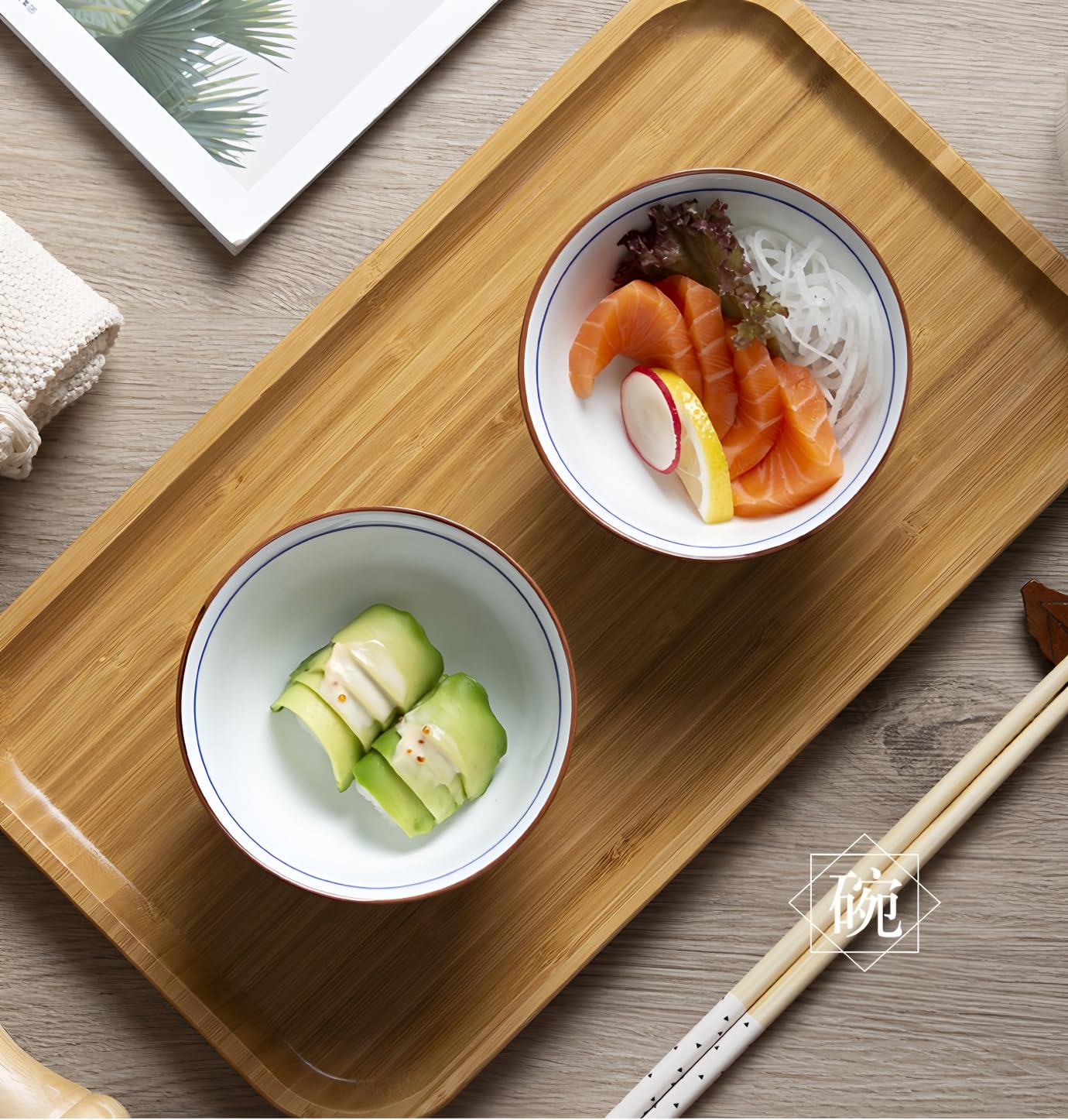 Kithing Ceramic Porcelain Bowls Set, Floral Pattern Design, Versatile for Soup Rice & Dessert Serving - Image 2