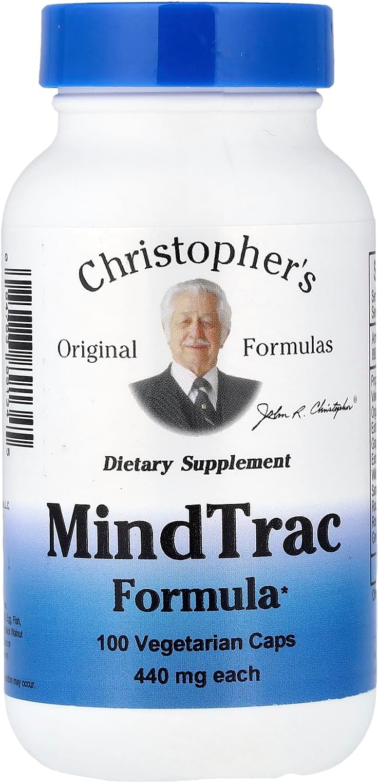 Christopher's Original Formulas MindTrac Formula, Natural Mood Support & Memory Supplements 100 Caps
